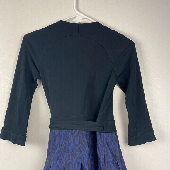 DVF Diane von Furstenberg JEWEL Shadow Blue Black Silk Combo Wrap Dress Size 0 - Picture 9 of 13
